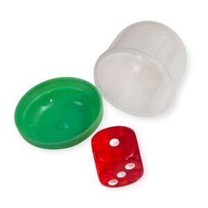 Classic Game Dice Pieces: Acrylic Mini D6, Red Six Side Die with Bubble Capsule